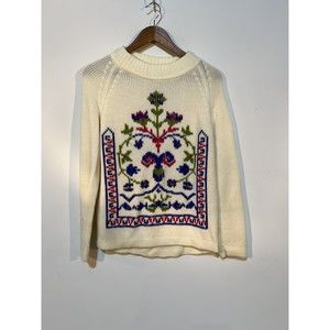 Vintage cottagecore super vintage sweater 1970’s floral sweater